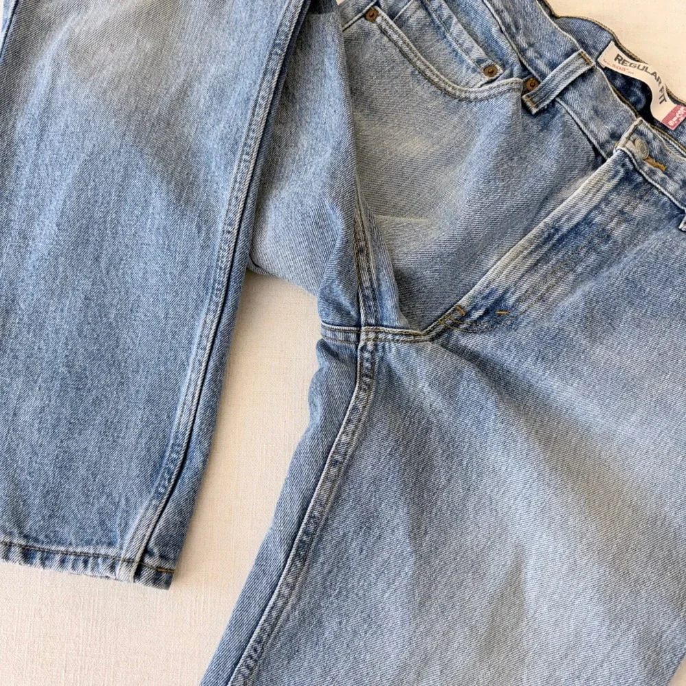 Levis 505‎ Regular Fit Mens Light Wash Blue Denim Jeans 34x30